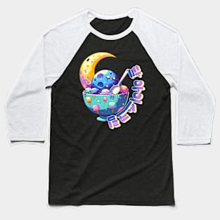 Lunar Ice Cream - Cute aesthetic Korean Style sweets Baseball T-Shirt